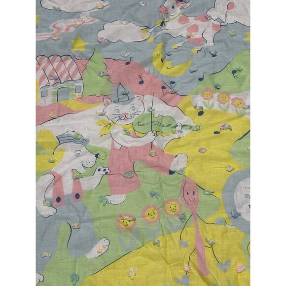 Cute Animals Baby Blanket, 42x34", Bright Colors, Nursery Bedding~ 250811-WH 506 - Picture 2 of 5